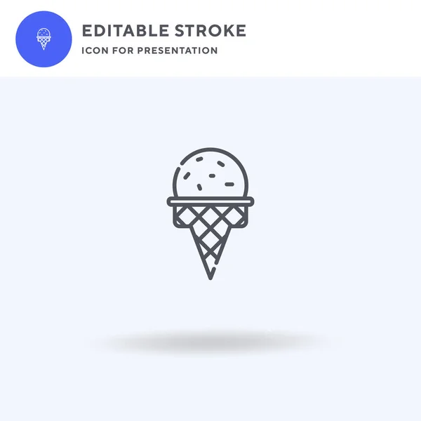 Vettore icona gelato, segno piatto pieno, pittogramma solido isolato su bianco, illustrazione logo. Icona gelato per presentazione. — Vettoriale Stock