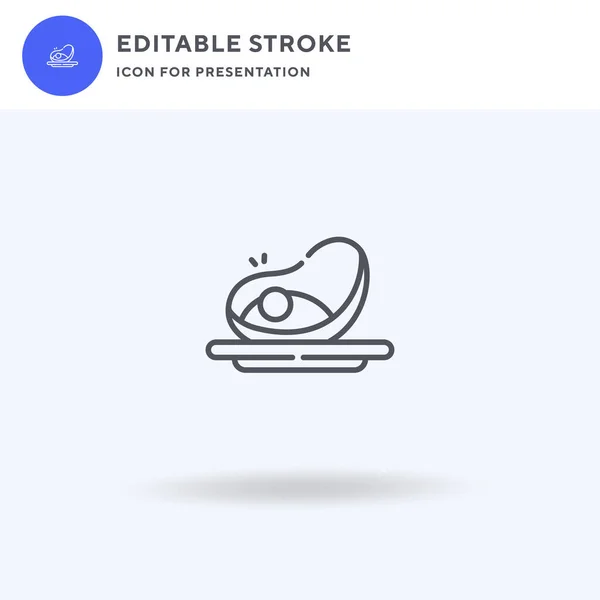 Ícone vetor de ostra, sinal plano preenchido, pictograma sólido isolado em branco, ilustração do logotipo. Ícone de ostra para apresentação. — Vetor de Stock