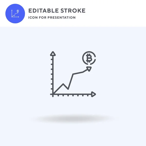 Line Chart icon vector, filled flat sign, solid pictogram isolated on white, logo illustration. Line Chart icon for presentation.