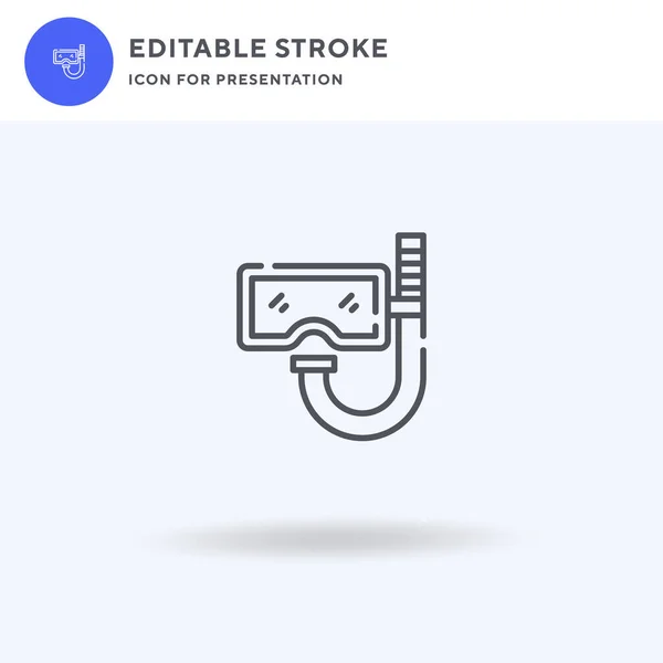 아이콘 Snorkel Icon Vector 흰색에 삽화를 채웠다 프리젠테이션을 아이콘 — 스톡 벡터