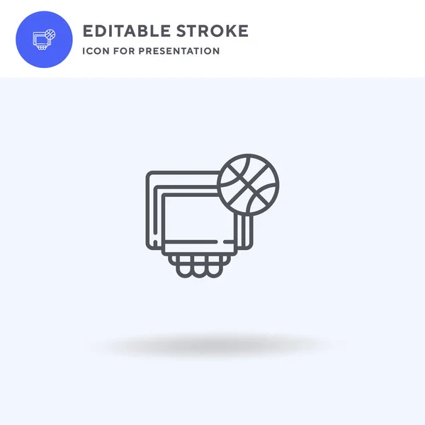 Vettore Icona Basket Segno Piatto Pieno Pittogramma Solido Isolato Bianco — Vettoriale Stock