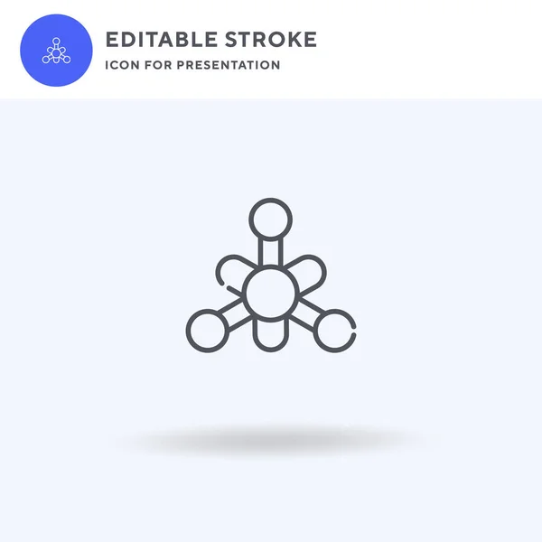 Icono Molecular Vector Signo Plano Lleno Pictograma Sólido Aislado Blanco — Vector de stock