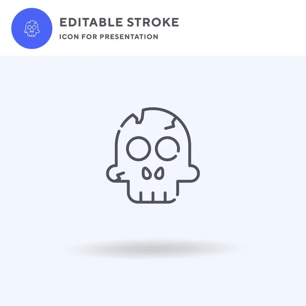 아이콘 Skull Icon Vector 흰색에 삽화를 채웠다 발표를 아이콘 — 스톡 벡터