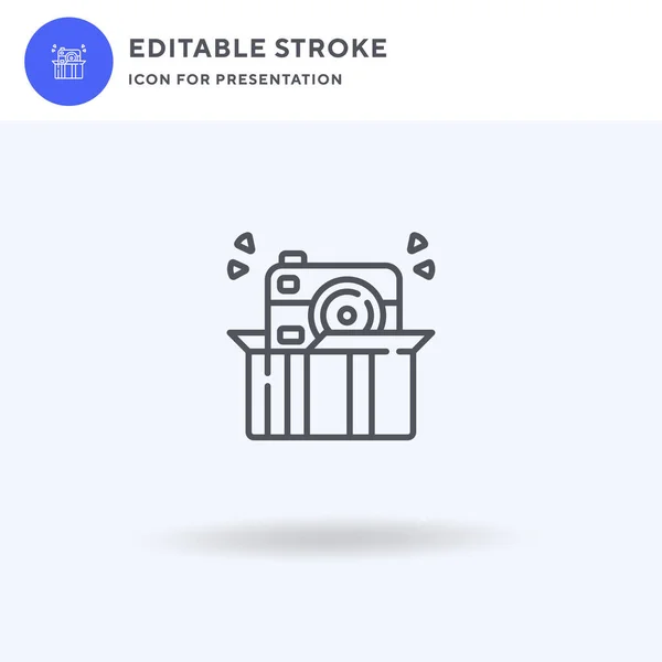 Vector Icono Regalo Signo Plano Lleno Pictograma Sólido Aislado Blanco — Vector de stock