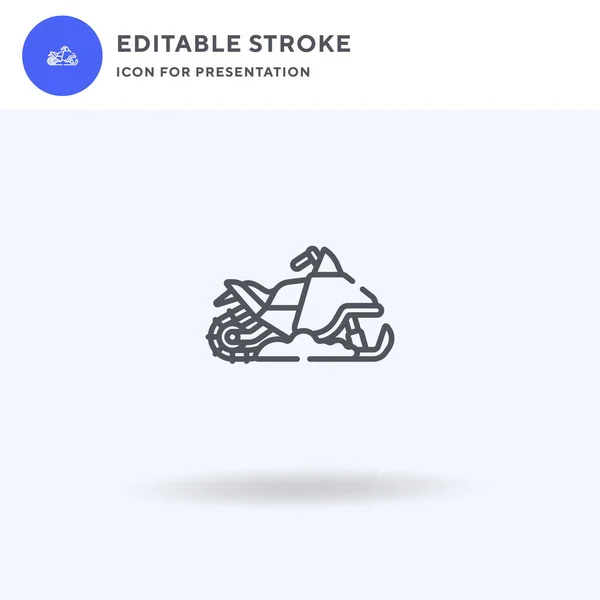 Vector Icono Moto Nieve Signo Plano Lleno Pictograma Sólido Aislado — Vector de stock