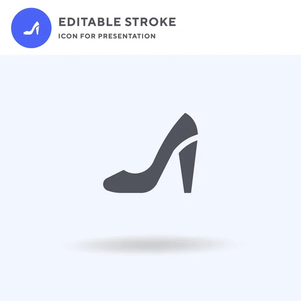 Heel Icon Vector Full Flat Sign Solid Pictogram Isolated White — 스톡 벡터