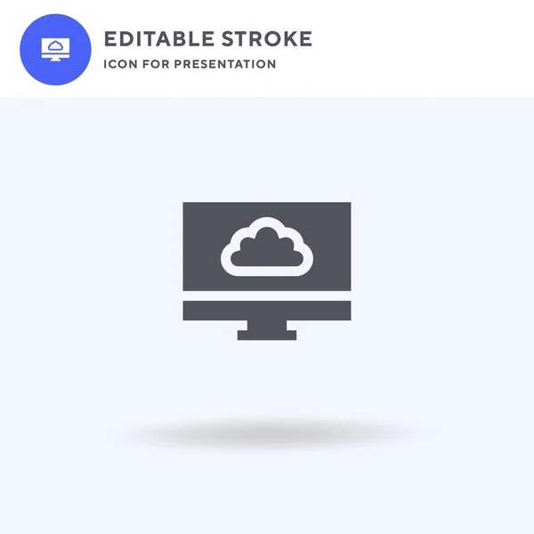 Vector Icono Nube Signo Plano Lleno Pictograma Sólido Aislado Blanco — Vector de stock