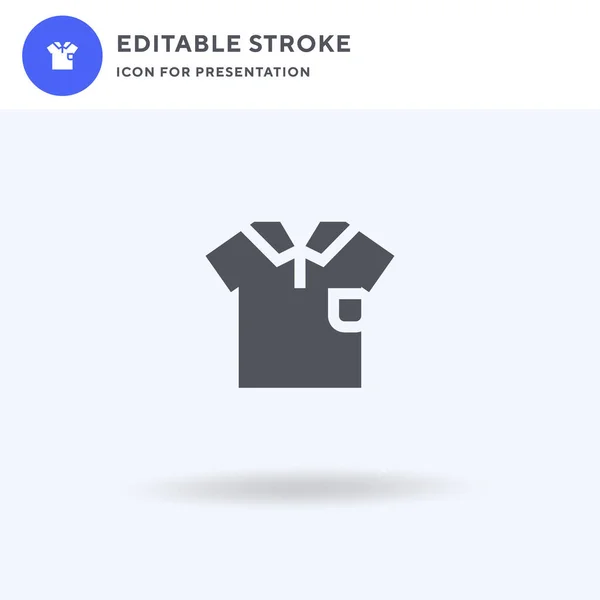 Ikona Koszuli Polo Wektor Wypełniony Płaski Znak Solidny Piktogram Izolowany — Wektor stockowy