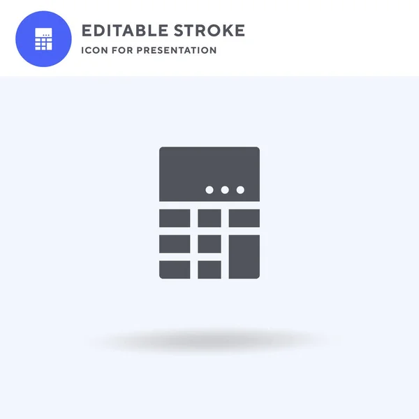 Vetor de ícone da calculadora, sinal plano preenchido, pictograma sólido isolado em branco, ilustração do logotipo. Ícone de calculadora para apresentação. —  Vetores de Stock