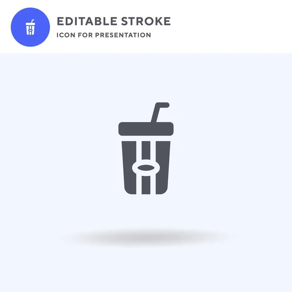 Soda icoon vector, gevuld plat bord, solide pictogram geïsoleerd op wit, logo illustratie. Soda icoon voor presentatie. — Stockvector