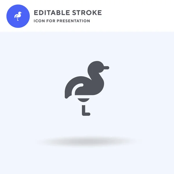 Struisvogel icoon vector, gevulde vlakke teken, solide pictogram geïsoleerd op wit, logo illustratie. Struisvogel icoon voor presentatie. — Stockvector