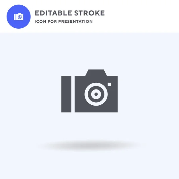 Camera Icoon Vector Gevulde Vlakke Teken Solide Pictogram Geïsoleerd Wit — Stockvector