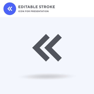 Ok simgesi vektörü, düz tabela, beyaz üzerine izole edilmiş katı resim, logo illüstrasyonu. Sunum için ok simgesi.