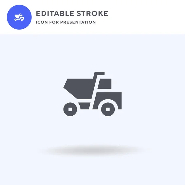 Dump Truck Icon Vektor Gefüllte Flache Zeichen Solides Piktogramm Isoliert — Stockvektor