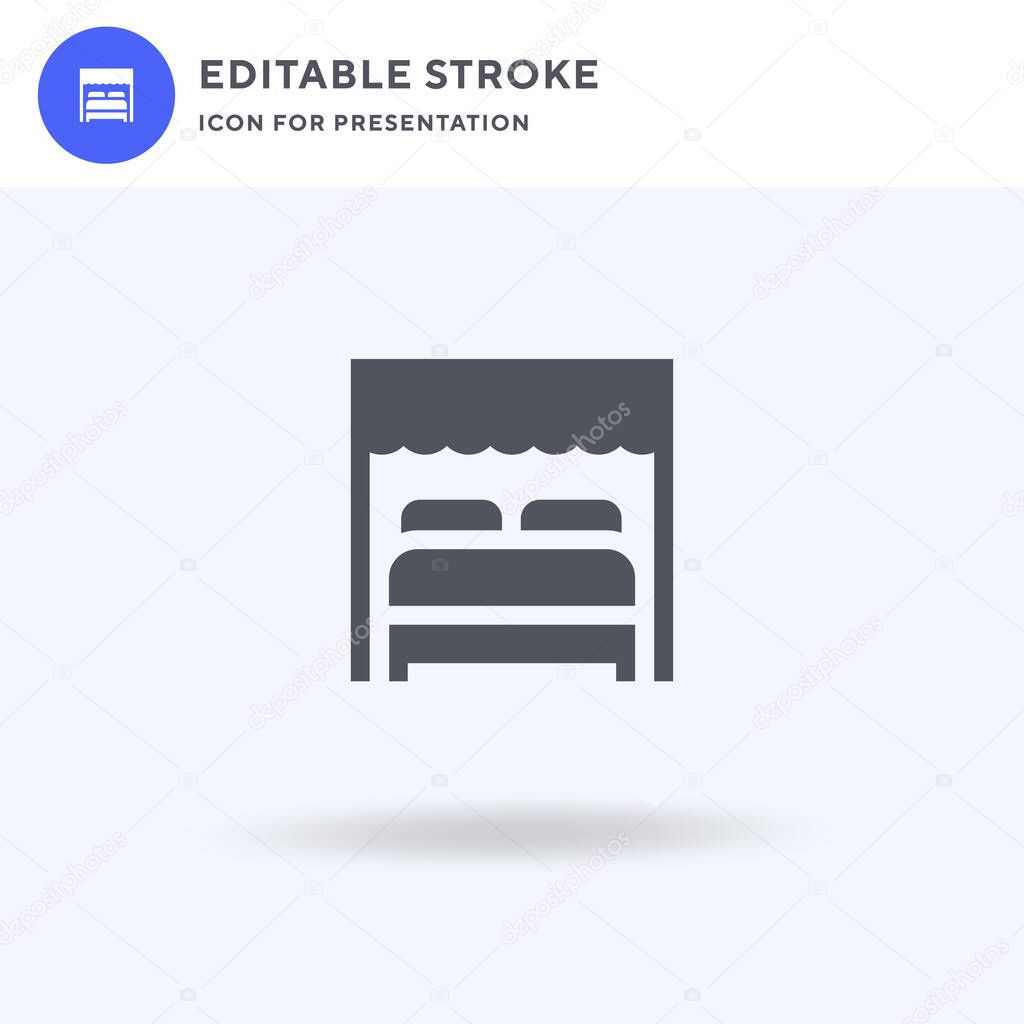 Canopy Bed icon vector, filled flat sign, solid pictogram isolated on white, logo illustration. Canopy Bed icon for presentation.