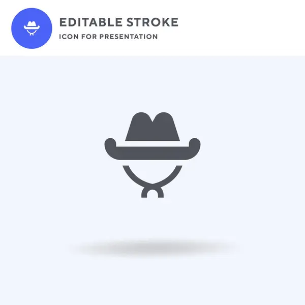 Cowboy Hat Icon Vector Filled Flat Sign Solid Pictogram Isolated — Stock Vector