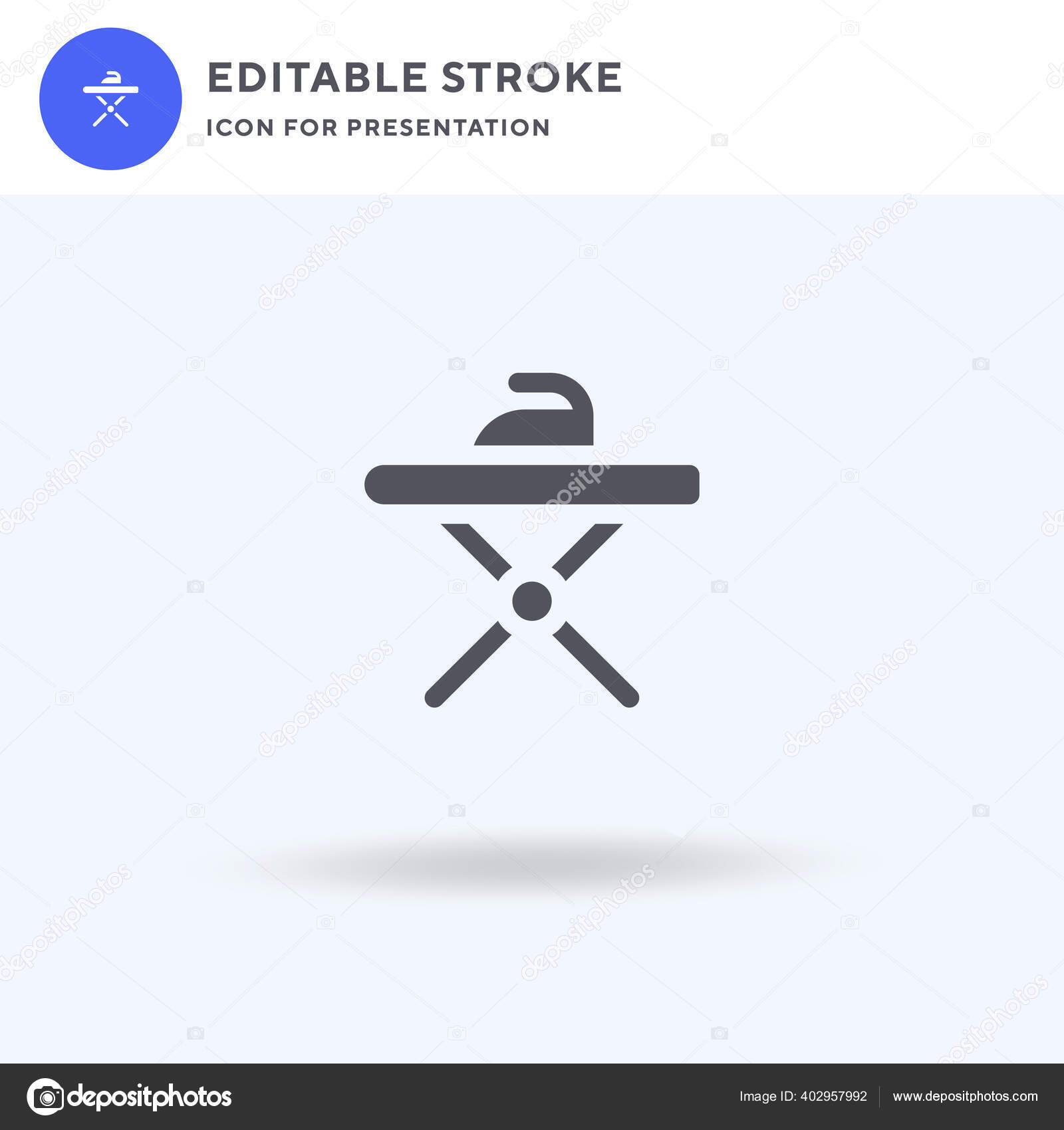 Ironing Board Icon Vector Filled Flat Sign Solid Pictogram Isolated On White Logo Illustration Ikon Papan Setrika Untuk Presentasi Stok Vektor C Innox 402957992