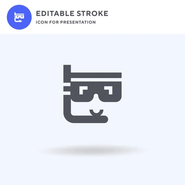 Snorkel Vector Icono Lleno Signo Plano Pictograma Sólido Aislado Blanco — Archivo Imágenes Vectoriales