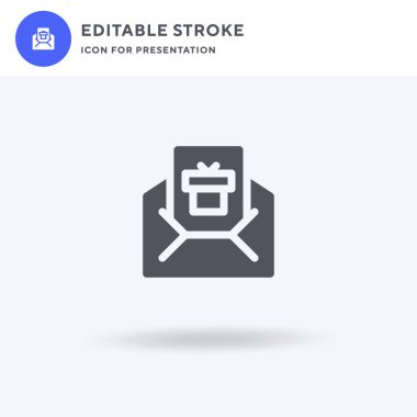 Harf simgesi vektörü, düz tabela, beyaz üzerine izole edilmiş katı resim, logo illüstrasyonu. Sunum için harf simgesi.