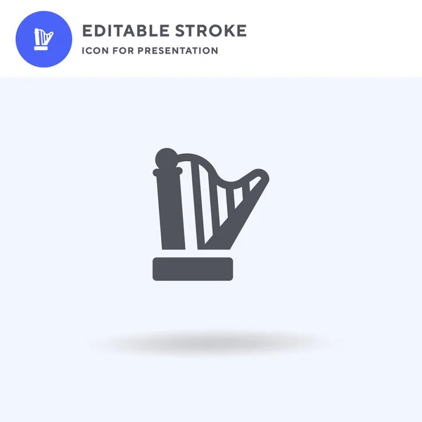 Harp icon vector, gevuld plat bord, solide pictogram geïsoleerd op wit, logo illustratie. Harp icoon voor presentatie. — Stockvector