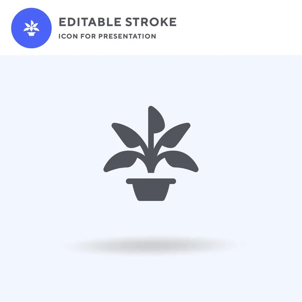 Vektor ikony rostlin, vyplněný plochý nápis, pevný piktogram izolovaný na bílém, logo ilustrace. Ikona rostliny pro prezentaci. — Stockový vektor