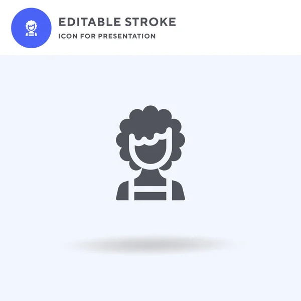 Vrouw icoon vector, gevulde vlakke teken, solide pictogram geïsoleerd op wit, logo illustratie. Vrouwenpictogram voor presentatie. — Stockvector