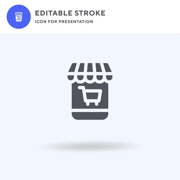 Mobile Store vector icono, lleno signo plano, pictograma sólido aislado en blanco, ilustración del logotipo. Icono de tienda móvil para presentación . — Archivo Imágenes Vectoriales