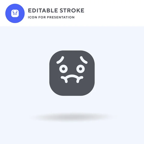 Vetor de ícone de náusea, sinal plano preenchido, pictograma sólido isolado em branco, ilustração do logotipo. Ícone de náusea para apresentação. — Vetor de Stock