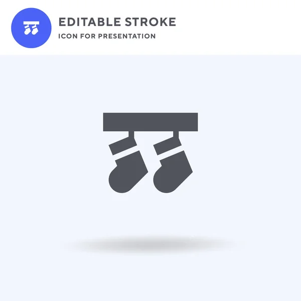 Ikona Ponožky Vektor Vyplněné Ploché Znamení Pevný Piktogram Izolovaný Bílém — Stockový vektor