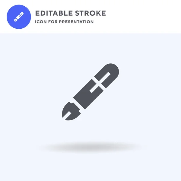 Pen Ikon Vektor Töltött Lapos Jel Szilárd Piktogram Elszigetelt Fehér — Stock Vector