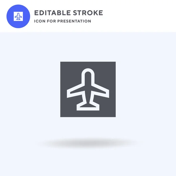 Icône Aéroport Vecteur Panneau Plat Rempli Pictogramme Solide Isolé Sur — Image vectorielle