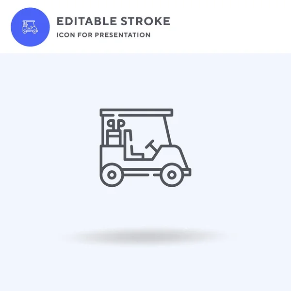 Golf Cart Icon Vector Filled Flat Sign Solid Pictogram Isolated - Stok Vektor