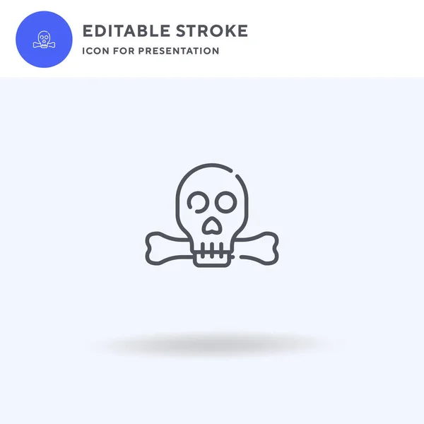 아이콘 Skull Icon Vector 흰색에 삽화를 채웠다 발표를 아이콘 — 스톡 벡터