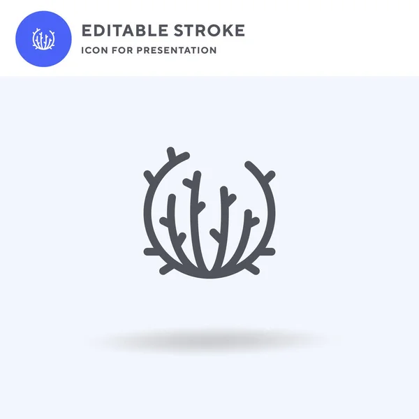 Tumbleweed Vector Icono Lleno Signo Plano Pictograma Sólido Aislado Blanco — Vector de stock