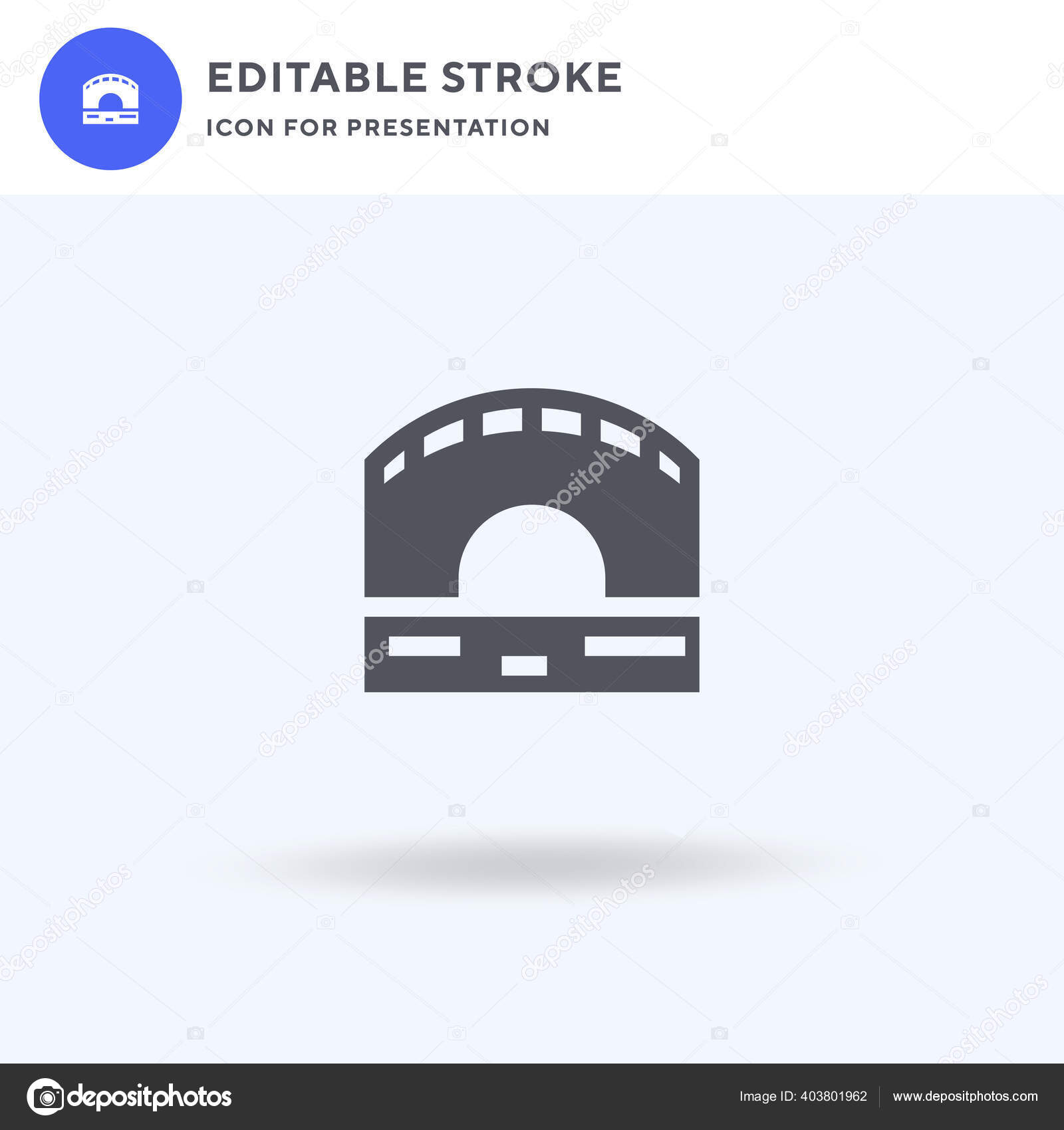 Vektor Ikon Jembatan Tanda Datar Terisi Piktogram Padat Diisolasi Pada Stok Vektor C Innox 403801962