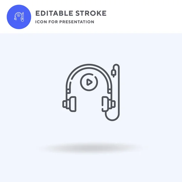 Auriculares Vector Icono Signo Plano Lleno Pictograma Sólido Aislado Blanco — Archivo Imágenes Vectoriales