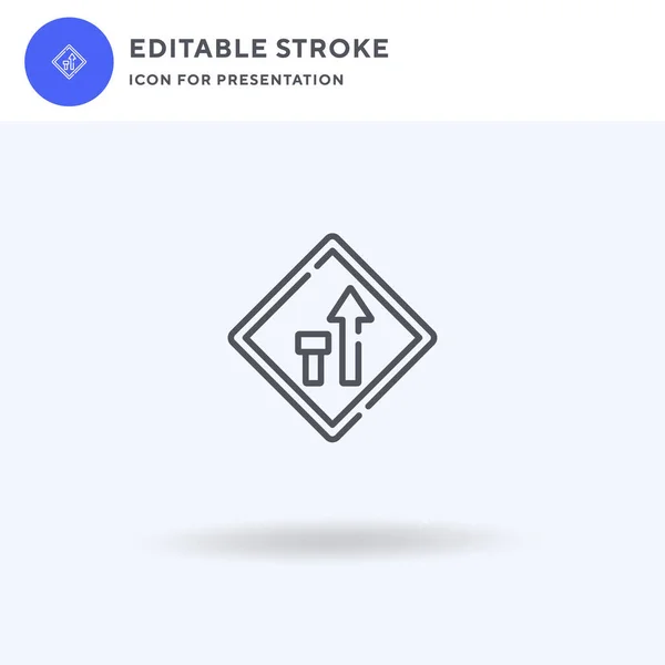 Lane Icon Vector Gevuld Plat Bord Solide Pictogram Geïsoleerd Wit — Stockvector