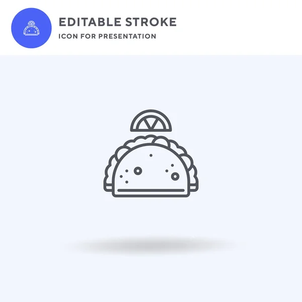 Taco Vector Icono Lleno Signo Plano Pictograma Sólido Aislado Blanco — Archivo Imágenes Vectoriales