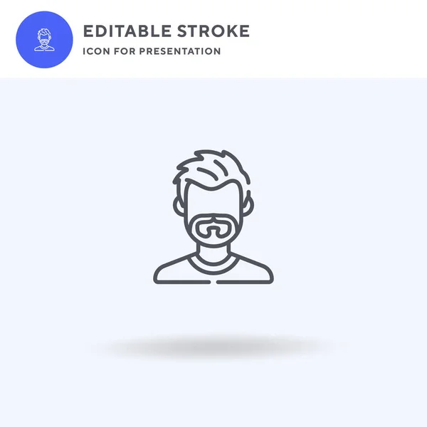 Homem ícone vetor, sinal plano preenchido, pictograma sólido isolado em branco, ilustração logotipo. Ícone de homem para apresentação. —  Vetores de Stock