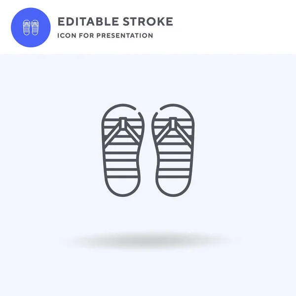 Sandalias Vector Icono Lleno Signo Plano Pictograma Sólido Aislado Blanco — Vector de stock