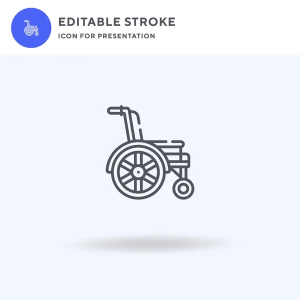 Vetor de ícone de cadeira de rodas, sinal plano cheio, pictograma sólido isolado em branco, ilustração do logotipo. Ícone de cadeira de rodas para apresentação. —  Vetores de Stock
