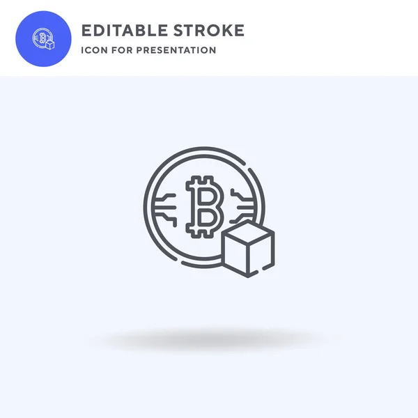 Wektor ikony Bitcoin, wypełniony płaski znak, solidny piktogram izolowany na białym, ilustracja logo. Ikona bitcoina do prezentacji. — Wektor stockowy