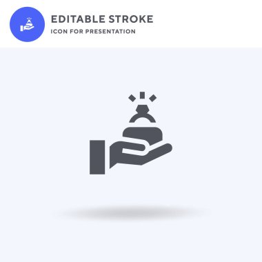 Elmas yüzük ikonu vektörü, düz tabela, beyaz üzerine izole edilmiş katı resim, logo illüstrasyonu. Sunum için elmas yüzük simgesi.