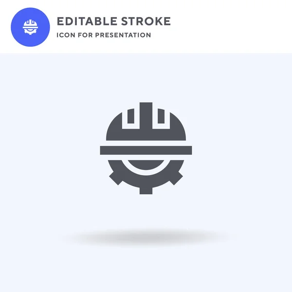 Helm Pictogram Vector Gevuld Plat Teken Solide Pictogram Geïsoleerd Wit — Stockvector