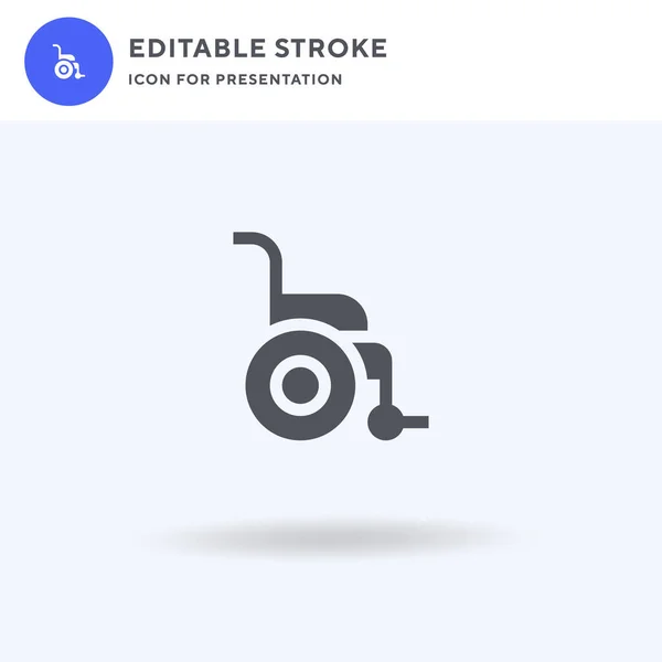 Icono Silla Ruedas Vector Signo Plano Lleno Pictograma Sólido Aislado — Vector de stock