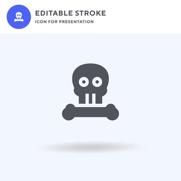 아이콘 Skull Icon Vector 흰색에 삽화를 채웠다 발표를 아이콘 — 스톡 벡터