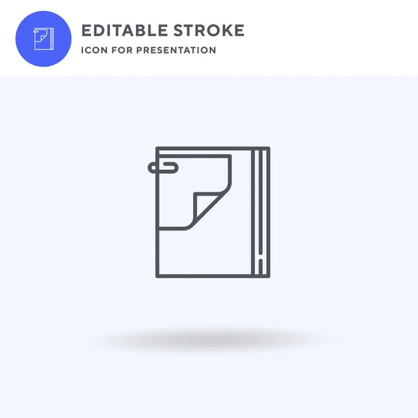 Icono Del Cuaderno Vector Signo Plano Lleno Pictograma Sólido Aislado — Vector de stock