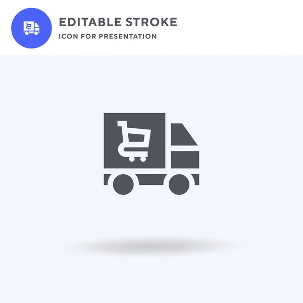 Delivery Icon Vector Full Flat Sign Solid Pictogram Isolated White — 스톡 벡터