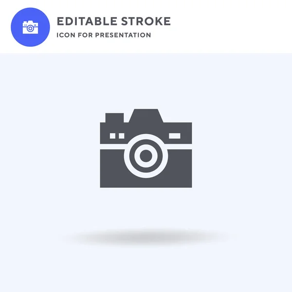 Camera Icoon Vector Gevulde Vlakke Teken Solide Pictogram Geïsoleerd Wit — Stockvector