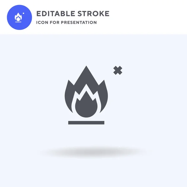 Sin Vector Icono Fuego Signo Plano Lleno Pictograma Sólido Aislado — Vector de stock